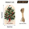48Pcs with Rope Christmas Gift Tags Santa Claus Elk Christmas Hanging Label Paper Wrapping Paper Hang Tags