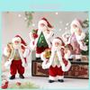 Cute Santa Claus Ornament With Musical Instruments Christmas Decoration Props For Holiday Decor And Window Display