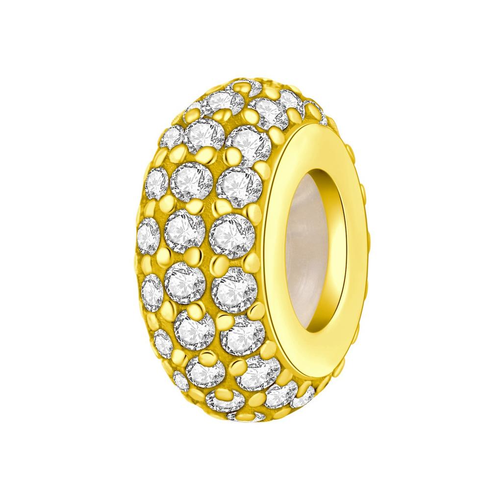 Minimalist Sparkling Bead Spacer Positioning Buckle Charm Pendant Beads Diy Jewelry Bracelet Accessories Copper