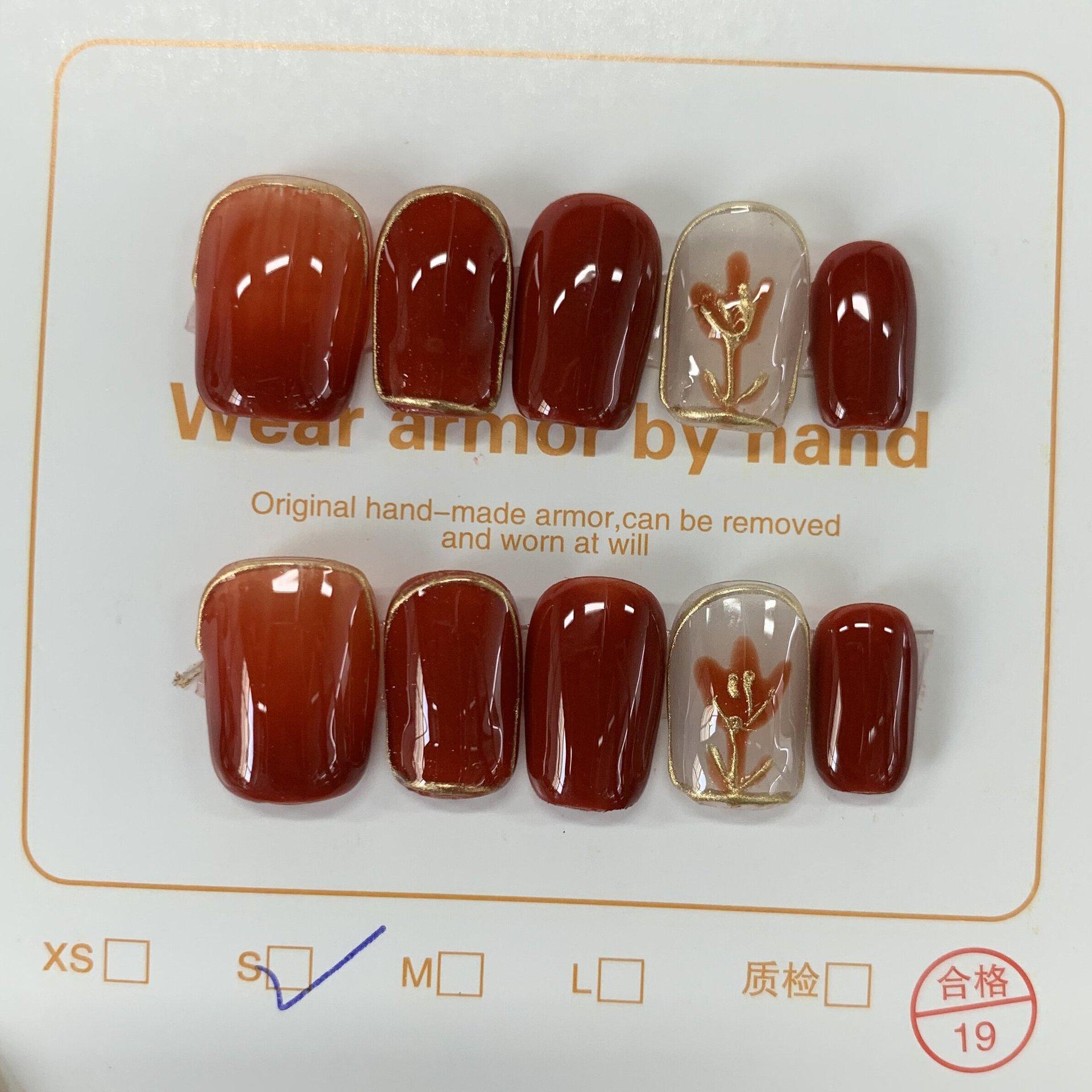 

Нажмите на кончики ногтей Гель Полное покрытие 100 дизайнов Накладные ногти ручной работы Высококачественные носимые искусственные ногти Многоразовые размеры от XS до L бесплатно 5 шт. инструментов S