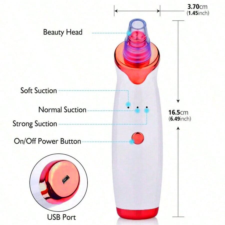 Facial Blackhead Remover Vacuum Pore Adsorber Electric Pimple Blackhead Cleaner USB Rechargeable Water Cycle Face Cleaning Tool