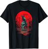 Gothic Raven Skull Red Moon Black Crow T-Shirt Size S-5XL Unisex T-Shirt