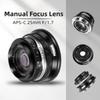 Pergear 25mm Large Aperture Manual Camera Compact and Ideal for Everyday Street and Landscapes F1.7 APS-C Lens, Lightweight, Photography, Portraits,