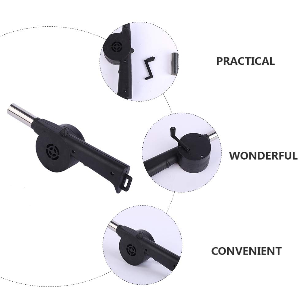 Grill Manual Fan Hand Crank BBQ Fan Portable Barbeque Air Blower With Manual Handle Speed Control Hand-cranked Blower For Out