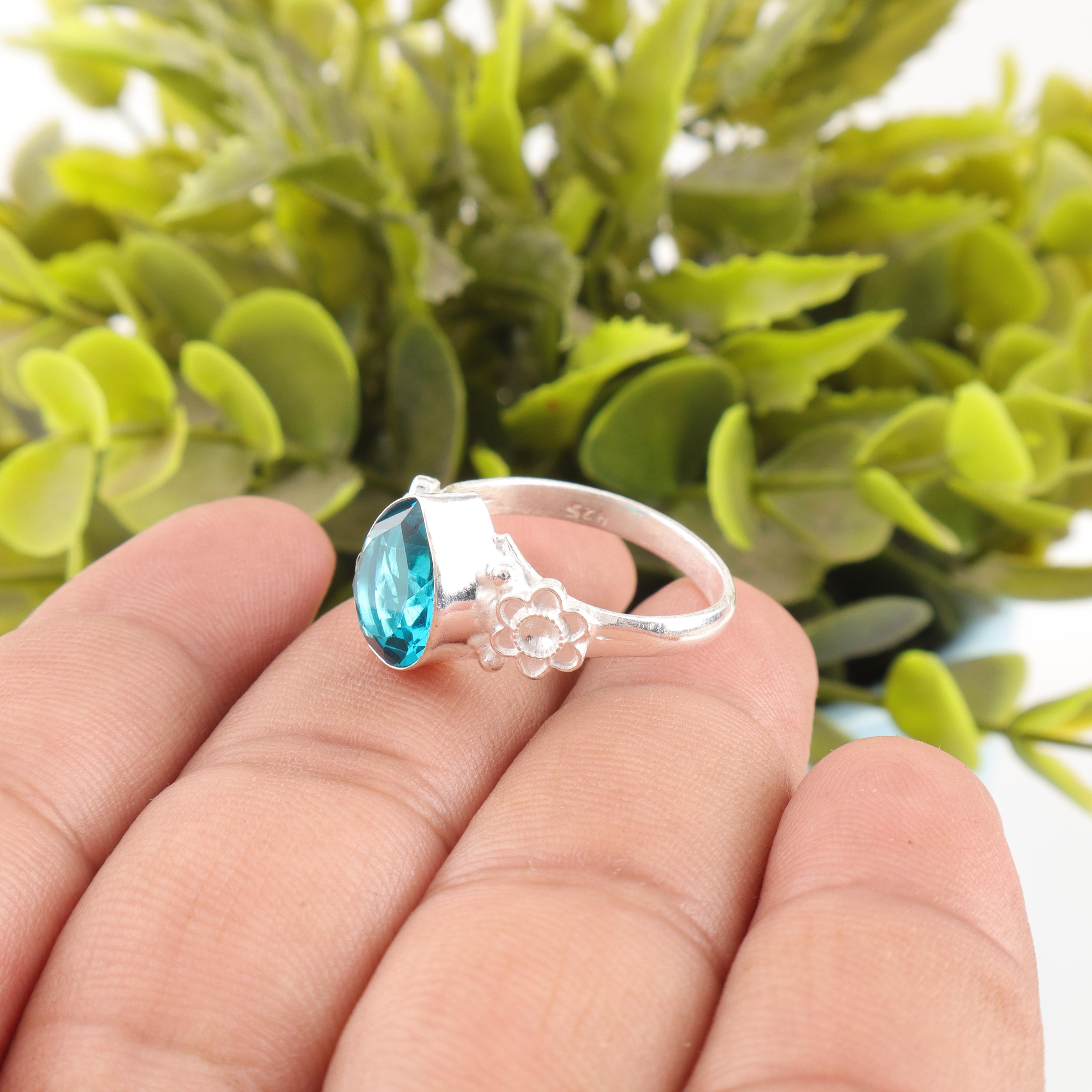 

Апатит Ювелирные изделия из серебра ручной работы, Кольцо из стерлингового серебра 925 пробы, Красивые ювелирные изделия с драгоценными камнями ручной работы, Кольцо с апатитом для нее 12 синий