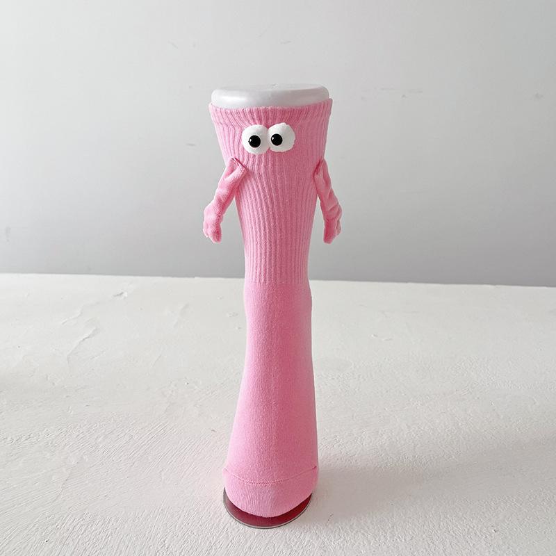 Hand Holding Socks Magnetic In Hands Funny Men For Women Novelty Friendship Couples Bestie Gift Boyfriend Girlfriend White Socks