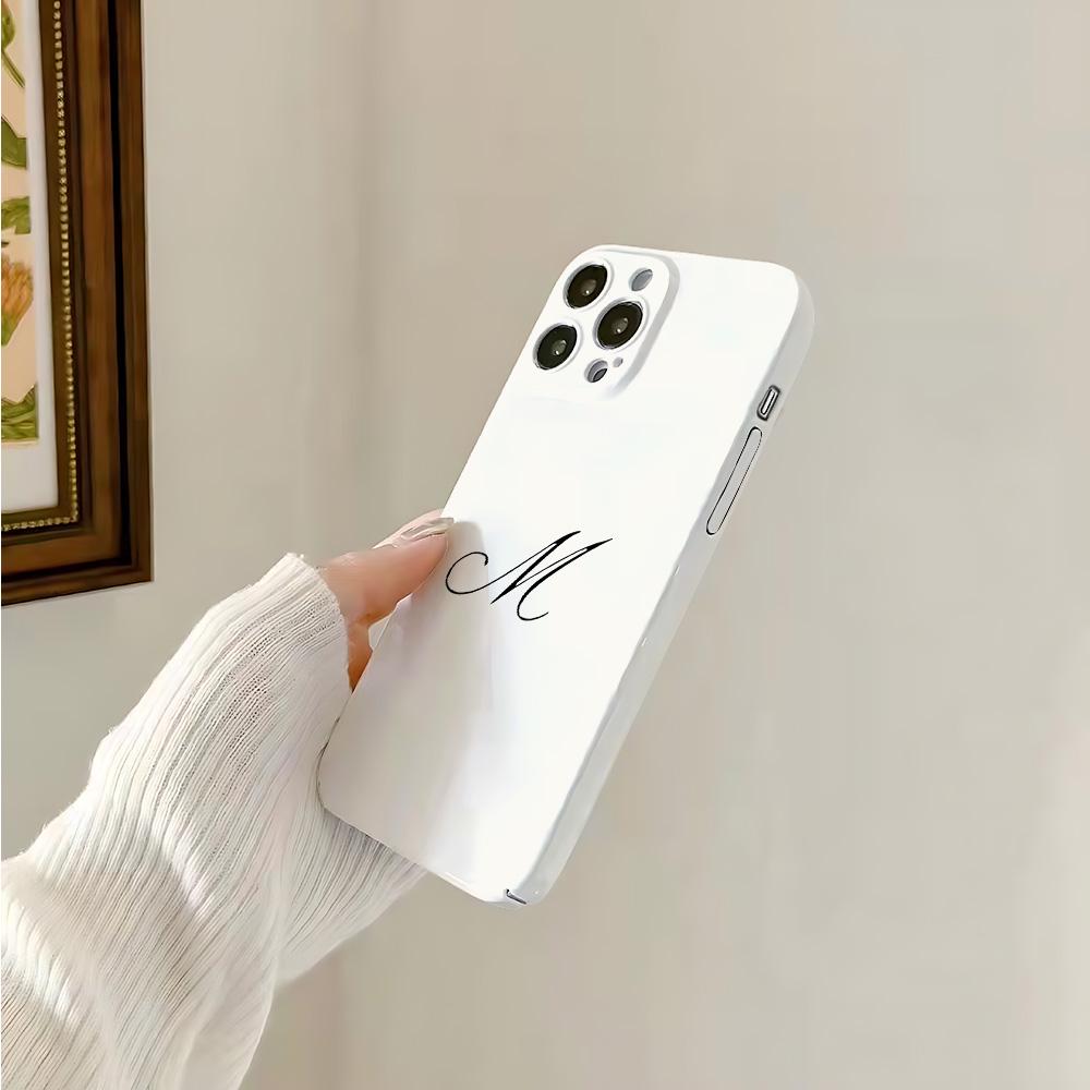 Luxury Letter M Glossy Film Hard PC Phone Case for Oppo A6 A5 A78 A3 A3X A60 A74 A38 A58 A96 A57 A76 A36 A17 A16e A55 Pro 4G 5G