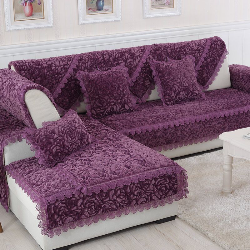 

Зимняя роза бархатная подушка для дивана Нескользящая утолщенная зимняя плюшевая подушка для сиденья Простой современный чехол для дивана Накидка Ткань Полотенце 70*70cm