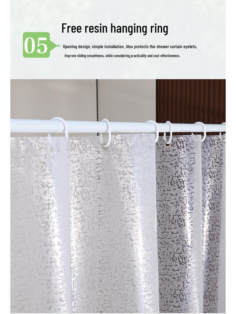 Premium Extra-Thick EVA Waterproof Shower Curtain Set - Antibacterial & Water Barrier