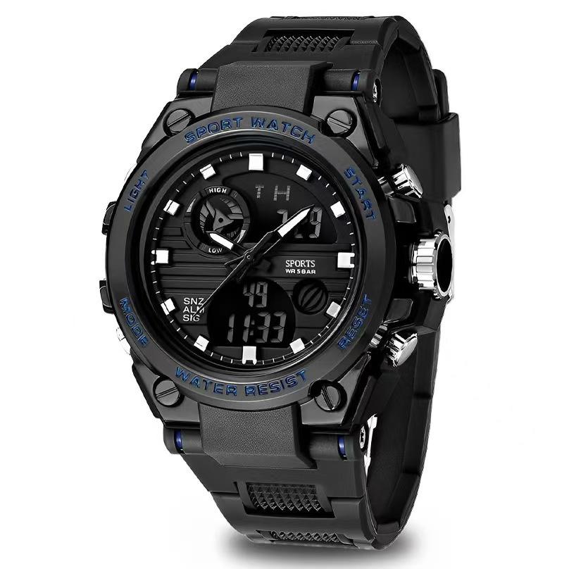 Teen Electronic Watch Men's Model, Junior High School Students' Multi-functional Waterproof Luminous Electronic Watch for Boys