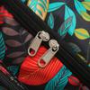 Oxford Fabric Travel Duffel Bag with Leaf Print Multiple Pockets Waterproof Gym Weekender Bag