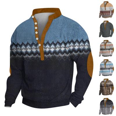 Men's Corduroy Cardigan 6-button Long-sleeved Sweatshirt