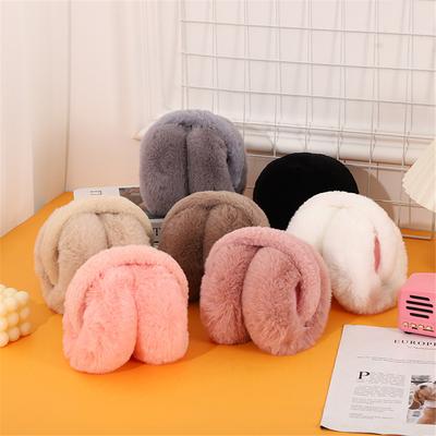 Women Earmuffs Winter Plush Ear Muffs Warm Headphones Solid Color Ear Cover Pink White Faux Fur Headphones Warmer Cover Earplugs