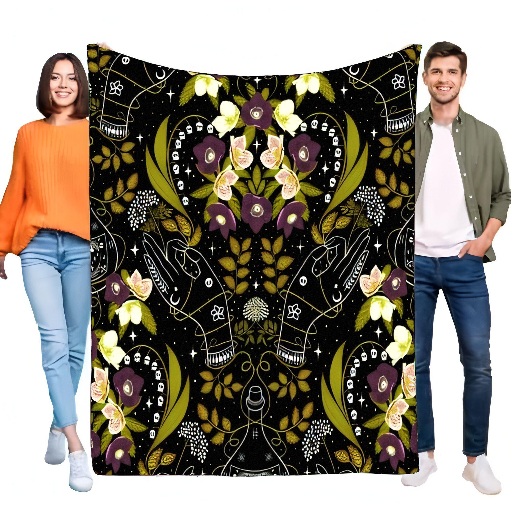 

Floral Mandala Blanket Soft Cozy Bed Sofa Throw Gift for Home Decor Lightweight Stylish Couch Cover Perfect for All Seasons 75x90cm