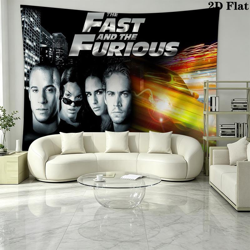 Autorennen Fast Furious Wandteppich Ästhetischer Wandbehang Bedruckter Stoffdecke Dekorative Wandteppiche für Schlafzimmer Wohnzimmer Heimdekoration