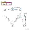 Hayami Kogyo Dual Monitor VESA Supports Up To Desktop Type MA-22D Arm, Compatible, 32-inch Monitors,
