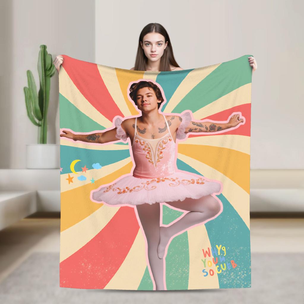 Singer H-Harrys S-Styles  Blanket  Picnic Flannel Throw Blanket For Bedroom Soft Warm Custom Quality Bedspread Gift