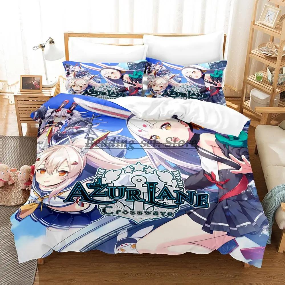 Azur Lane Bedding Set Single Twin Full Queen King Size Bed Set Aldult Kid Bedroom Duvetcover Sets 3D Anime Bed Sheet Set