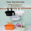 Oval Metal Double Hook Hanging Flower Pot for Railings and Fences