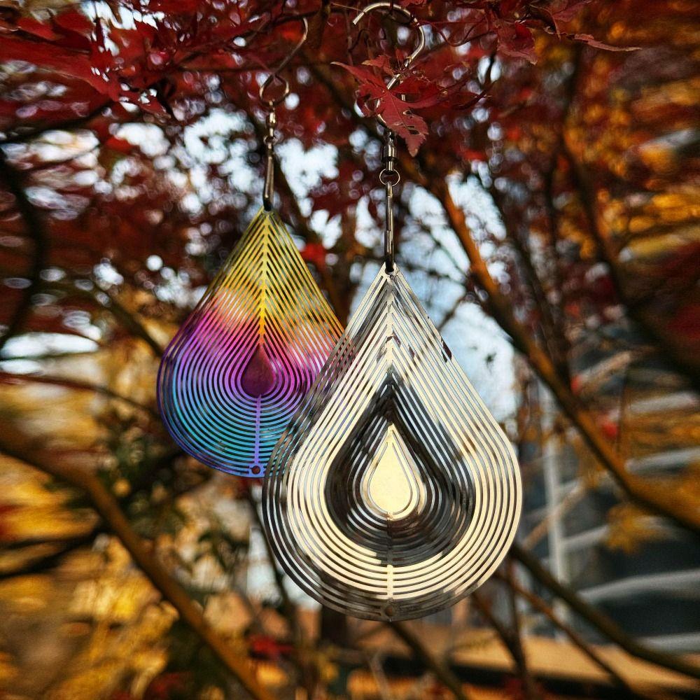 3D Flowing Wind Spinner 10cm 10 Styles Catcher Hanging Decor Stainless Mirrored Wind Chimes Sculptures