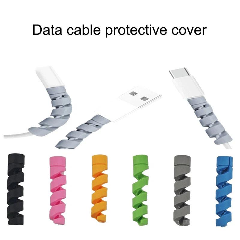 20PCS Spiral Silicone Cable Saver Cover for USB Wire Durable Cord Protector Winder Prevents Breakage for Computer Desk Use