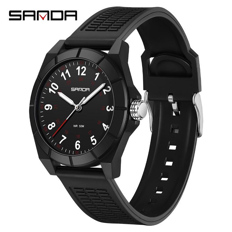 Sanda Unisex Student Watch: Luminous Hands, Waterproof, Quartz, Casual Sports Design