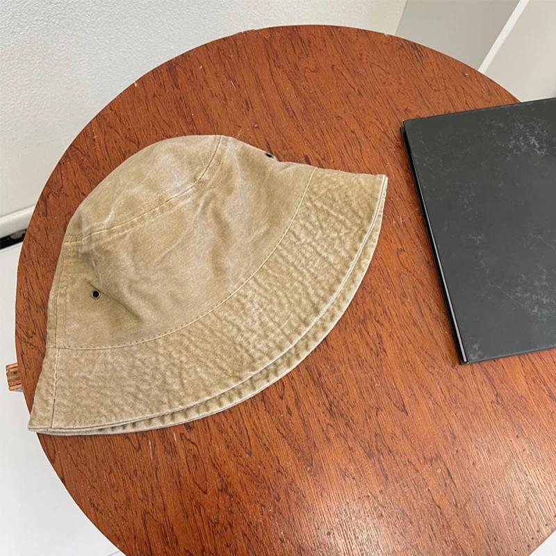 Retro Washed Fisherman Hat for Couples, Fashionable Vintage Basin Hat, Breathable Solid Color Thin Design, Spring and Summer