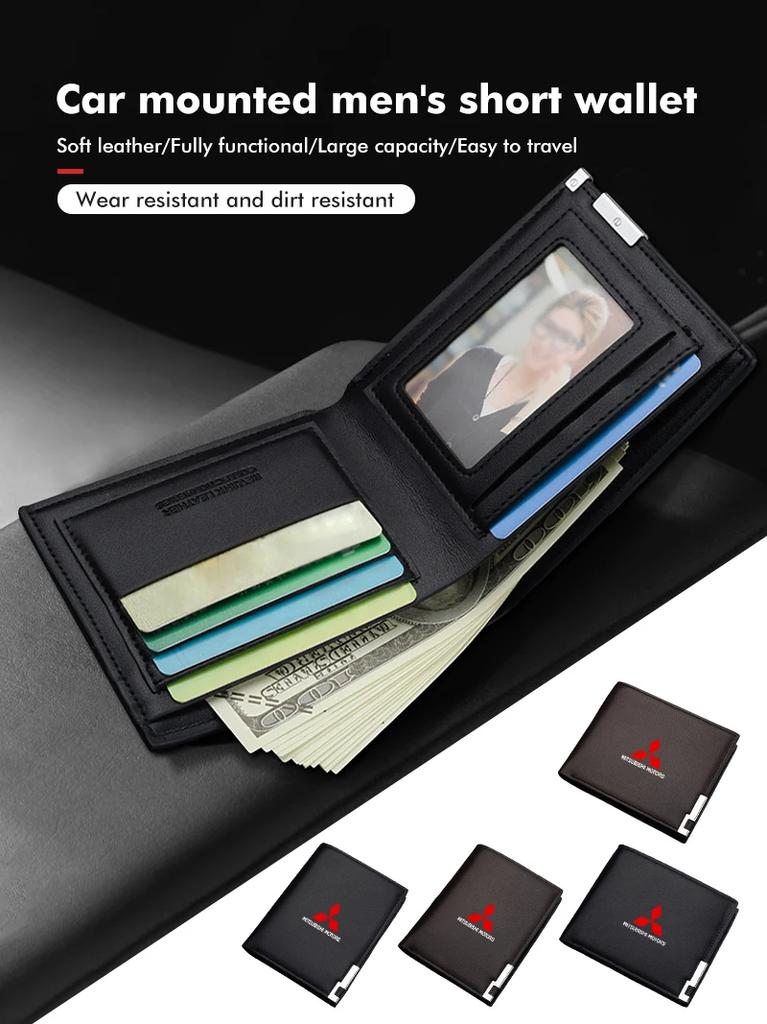 Men's RFID Blocking Slim Wallet Multi-Card Holder for Mitsubishi Eclipse Cross Xpander Mirage YG2