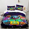 Set Biancheria da Letto 3 Pezzi Personaggi Colorati Geometry Dash, Ideale per 1 Copripiumino e 2 Federe Perfetto per Regalo Fan, Ideale per Camera da Letto, Dormitorio
