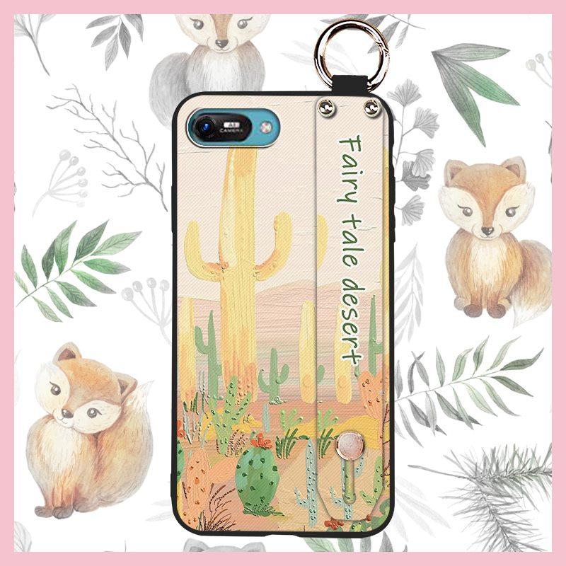 Anti-knock Wrist Strap Phone Case For Itel A25/A35/A25 Pro Ring Back Cover Silicone Dirt-resistant Phone Holder Flower