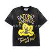 Unisex Oversized Streetwear Tee With Distressed Ink Wash Print Loose Fit Cotton T-Shirt Casual Wear