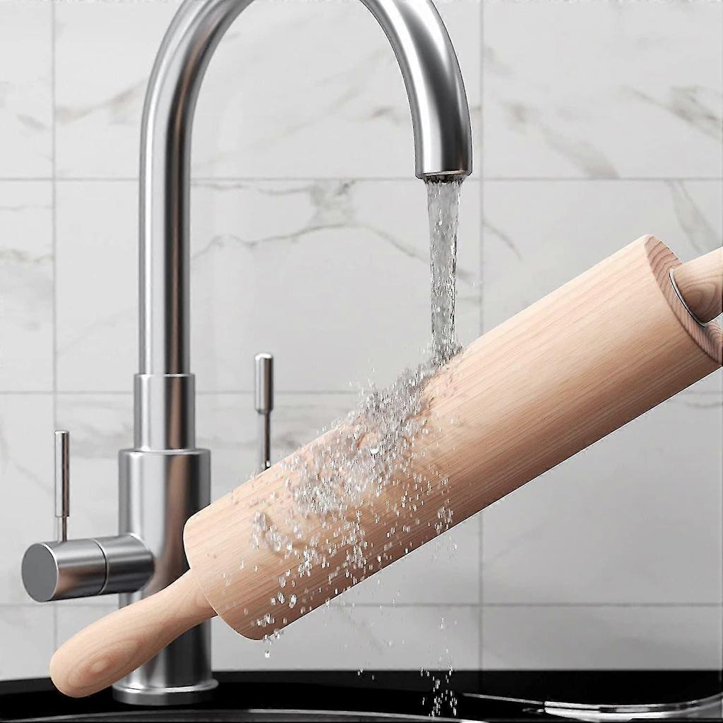 Dww-rolling Pin Solid Wood Roller Dumpling Skin Household Large Rush Noodle Stick Rolling Dumpling Skin Rolling Pin Roller Rolling Pin Wood, Diameter