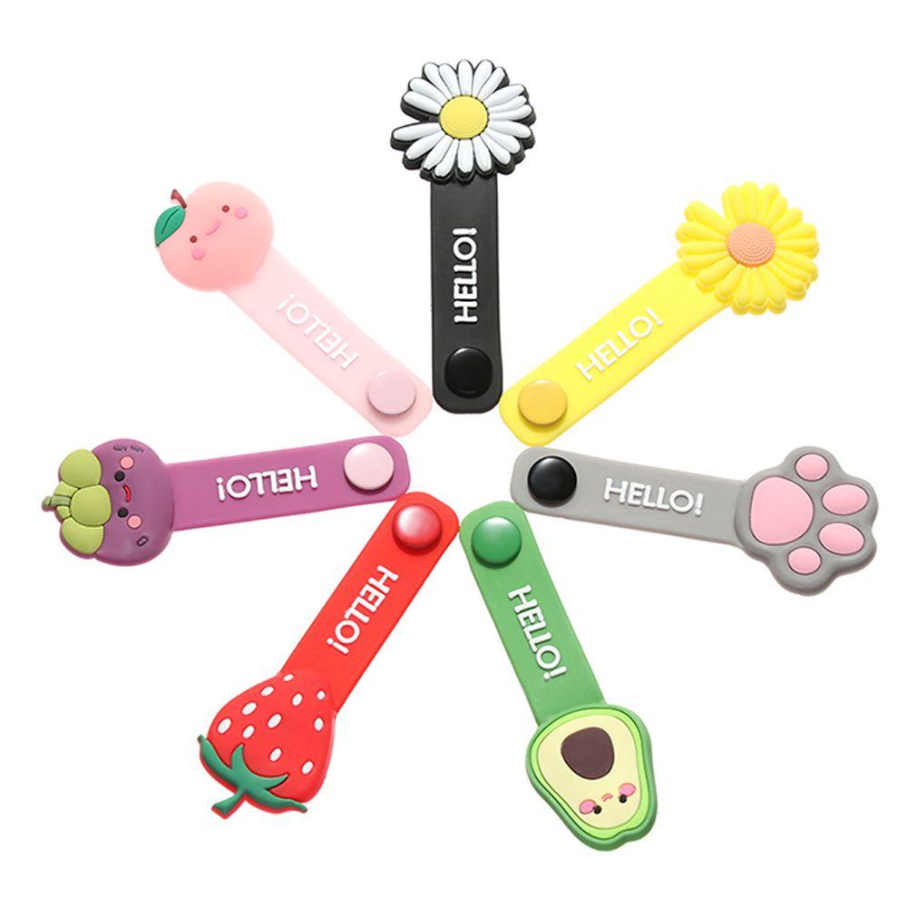 

7PCS Cartoon Silicone Headset Winder Cord Protector Cable Protector Data Line Storage