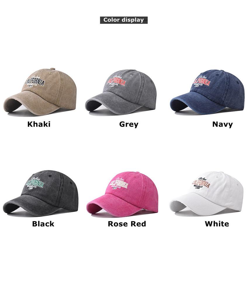 Vintage Embroidered California Wash Baseball Cap For Fashion Activities Summer