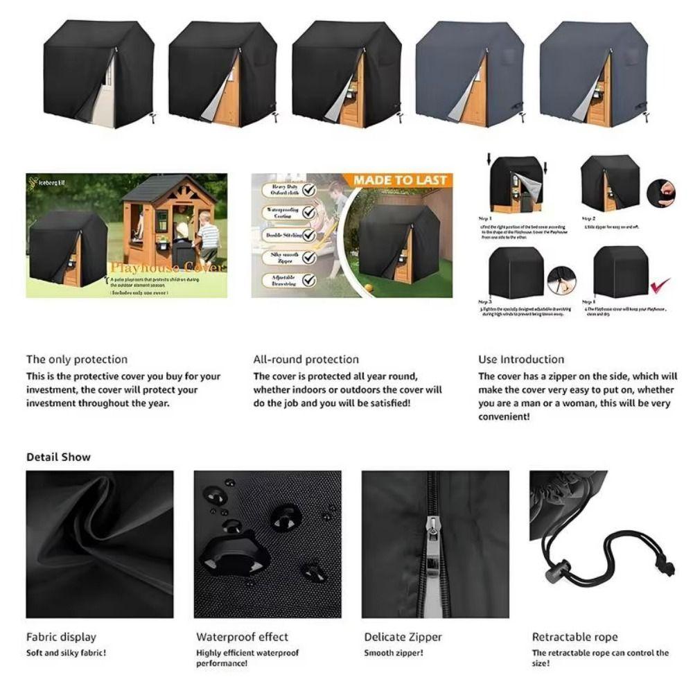 Sturdy Playhouse Cover 210D Oxford Game House Protective Cover  All-Weather