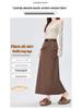 Irregular Split A-line Midi Skirt - Women's 2026 Spring High Waist Hip-hugging Fashion.