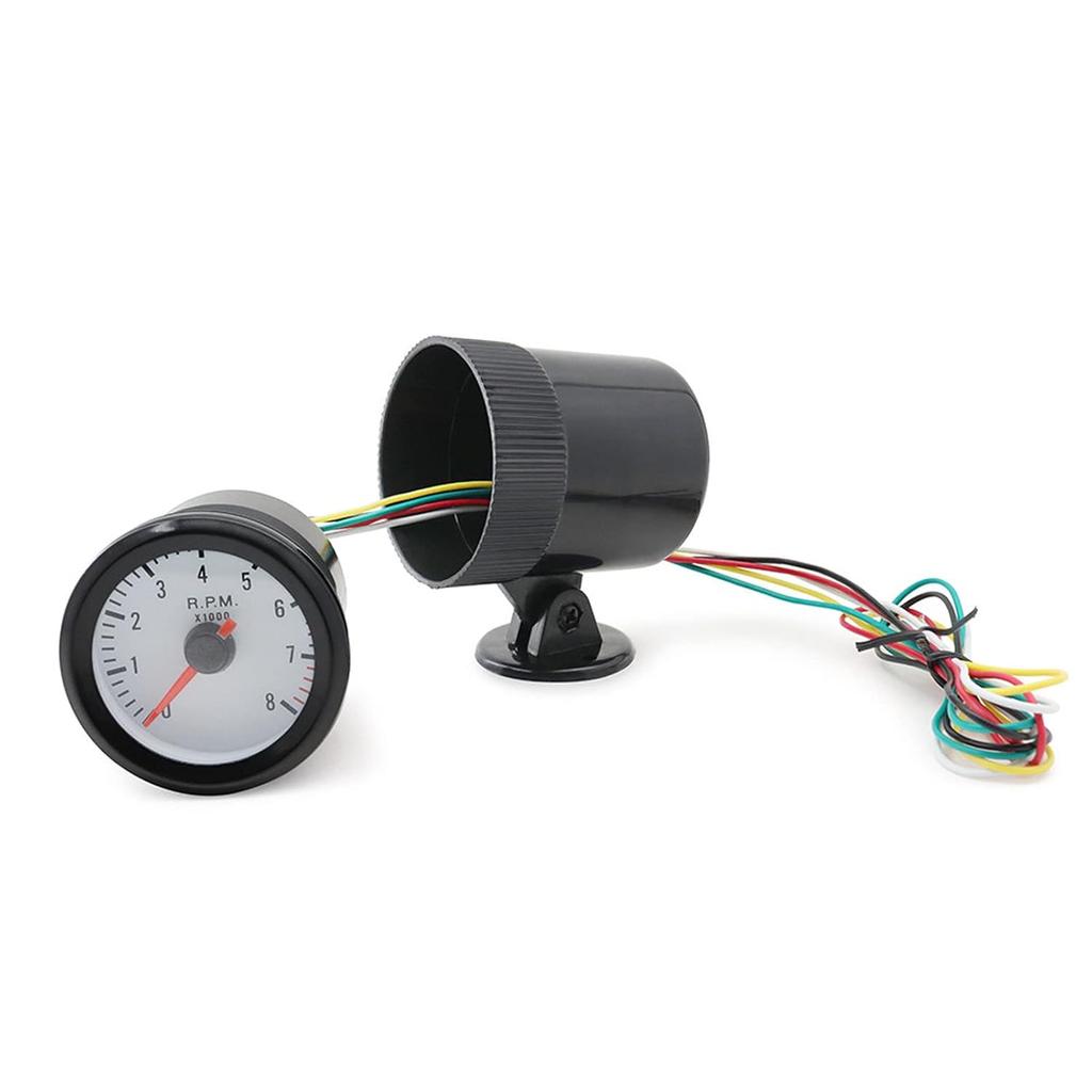 RPM Tachometer Auto Meter 0‑8000Rpm Tachometer 52Mm Tacho Gauge Blue Led Backlight for 4 6 8 Cylinders Gasoline Car