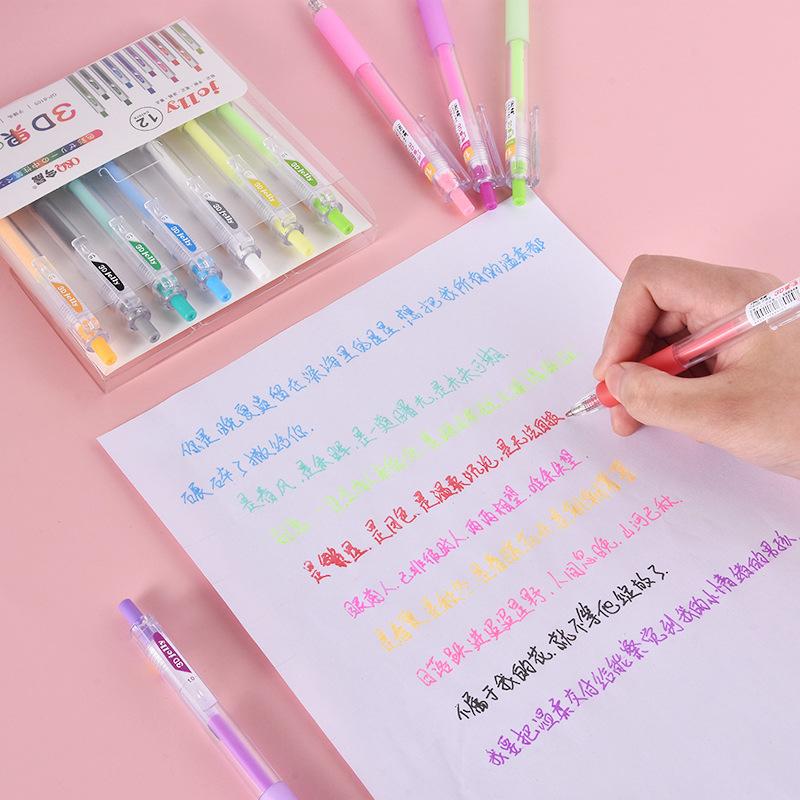 3D Three-dimensional Jelly Pen Color Gel Pen Student Cute Pen DIY Multi-color Painting Pen Graffiti Ceramic Metal Glass Nail Pen