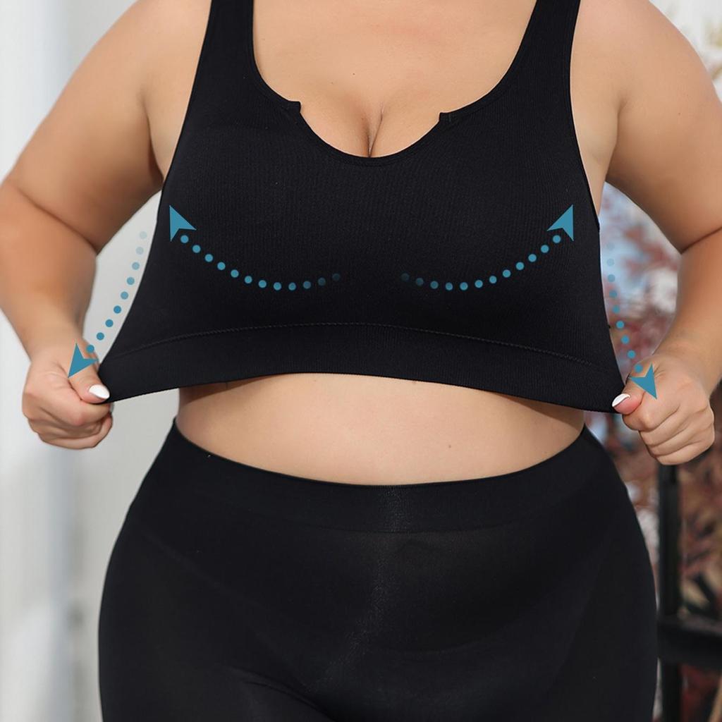 Plus Size Women's Lingerie Bra Comfortable, Bottomless, Gathering Gathering Side Breasts, Preventing Sagging,Black Packaging