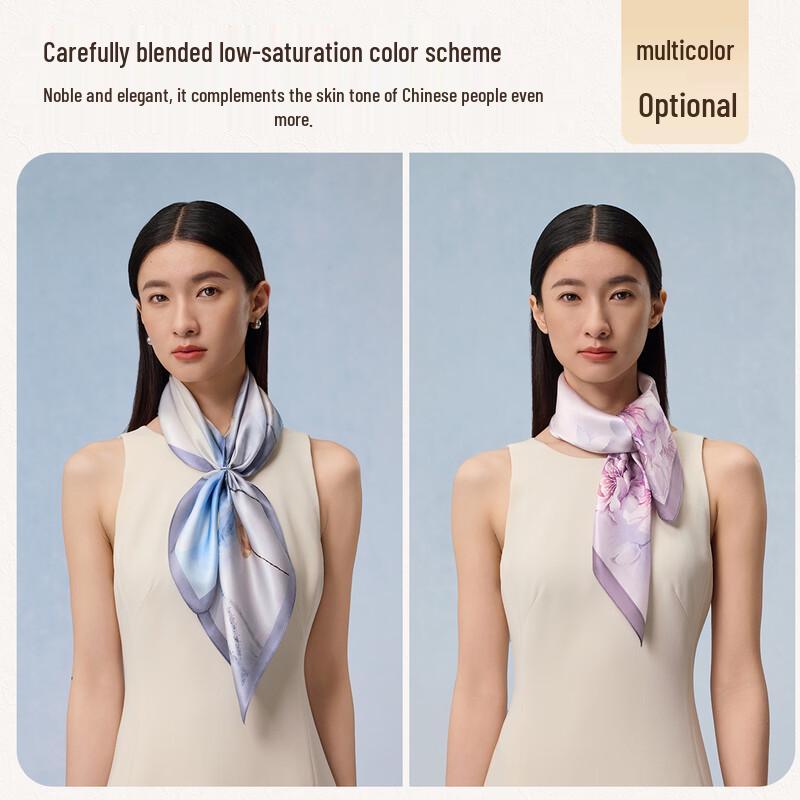 Shanghai Story 100% Mulberry Silk Printed Square Scarf