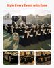 150 Pcs Black Chair Covers, Polyester Spandex Chair Cover, Stretch Slipcovers for Wedding Party Dining Banquet Flat-Front Chair Covers, Fits Chair