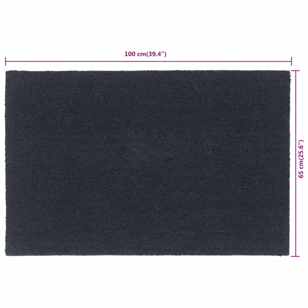 Doormat Dark Grey 65 x 100 cm Coir Fiber Tufted