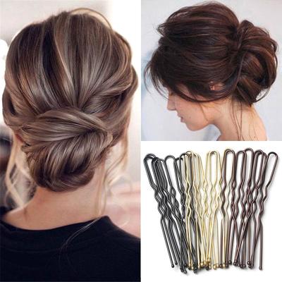 50PCS/Bag 6cm/7cm U Shaped Alloy Hairpins Waved Hair Clips Simple Metal Bobby Pins Barrettes Bridal Hairstyle Tools Hair Pins