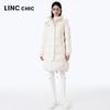 Jinyujie Women's Mid-Length Hooded 90% White Duck Down Jacket