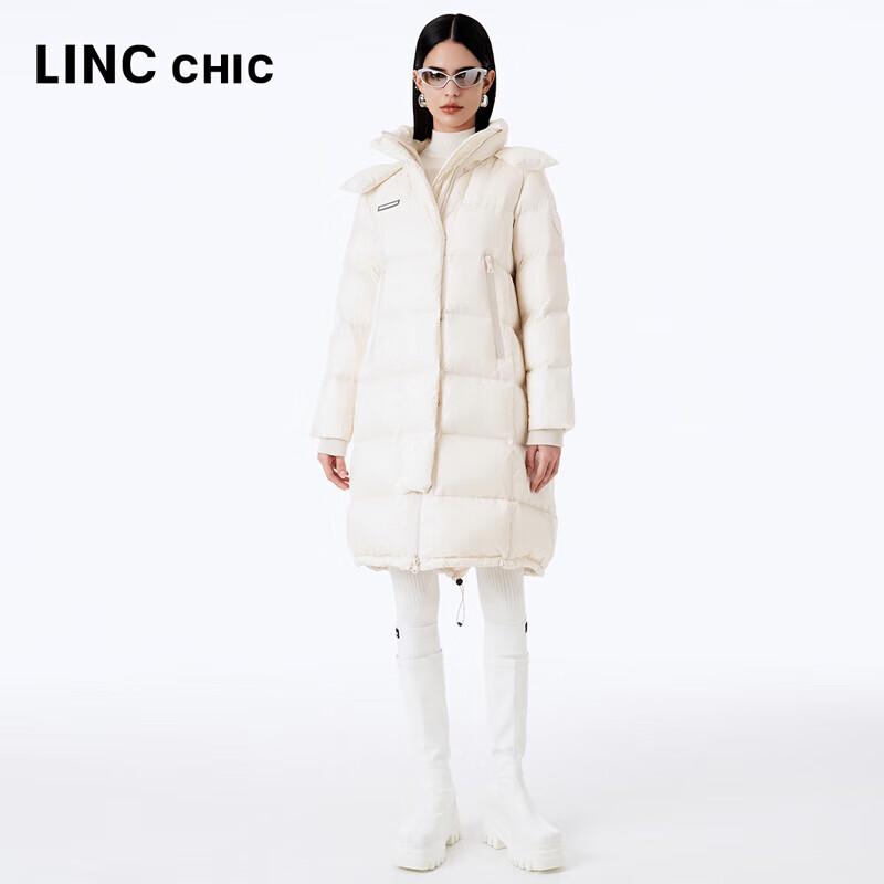 Jinyujie Women's Mid-Length Hooded 90% White Duck Down Jacket