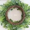Artificial Leaf Flower Wreath Spring Festival Wreath Artificial Flower Wreath for Front Door Hallway Garden Farmhouses M68E
