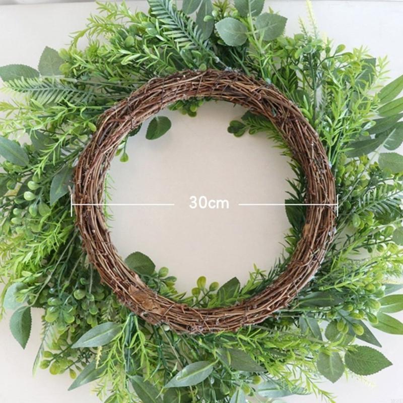 Artificial Leaf Flower Wreath Spring Festival Wreath Artificial Flower Wreath for Front Door Hallway Garden Farmhouses M68E