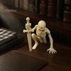 Dark Atmosphere Ornaments 3D Printed Skeleton Figurine with Swords, Creative Desktop Ornament, Halloween Party Supplies Swords Statue for Home Office