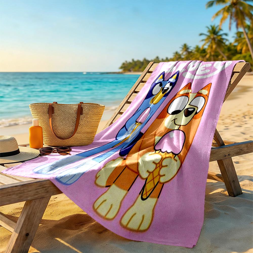 Bluey Beach Towel Soft Durable Quick-Dry Comfortable Lightweight