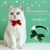 2PCS Adjustable Cat Collar Christmas Theme Dog Collar with Bells Pet Breakaway Neck Collar Pet Bowtie Festival Supplies